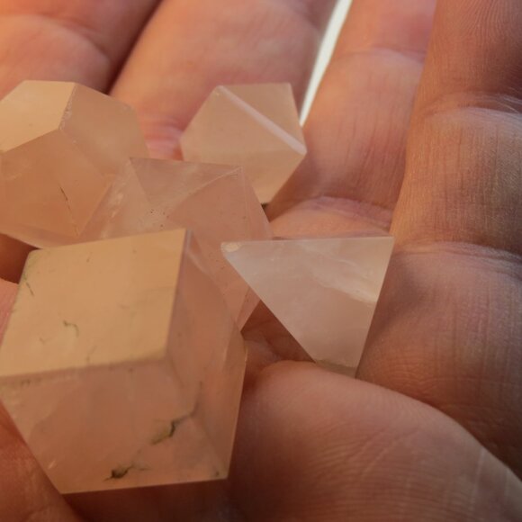 Rose Crystal 5Pcs platonic solids crystal geometry set - Picture 5 of 5